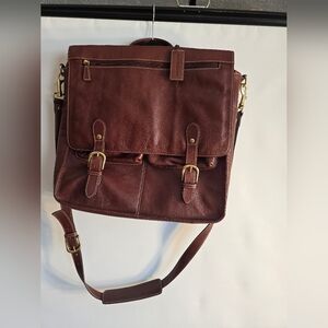 AUSTIN REED BROWN LEATHER CROSBODY LAPTOP/BRIEFCASE MAN MESSENGER BAG